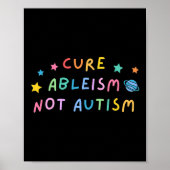Autisme Bewustwording Cure Ableism Not Autisme Poster (Voorkant)