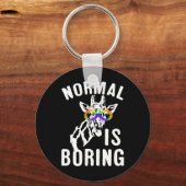 Autisme-bewustwording Normaal is het symbool van o Sleutelhanger (Voorkant)