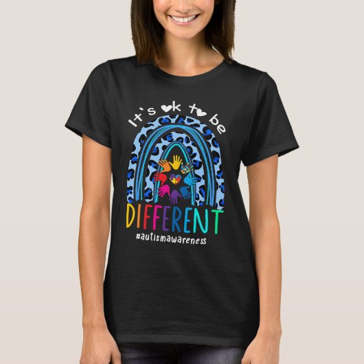 Autisme-bewustwording Rainbow Women Kinderen dat h T-shirt (Voorkant)