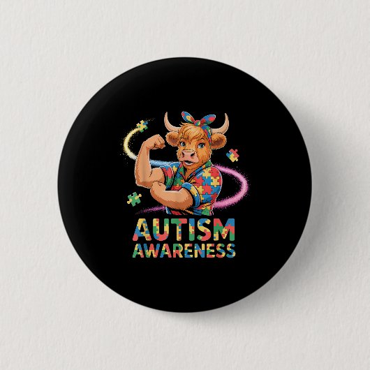 Autisme bewustwording ronde button 5,7 cm (Voorkant)