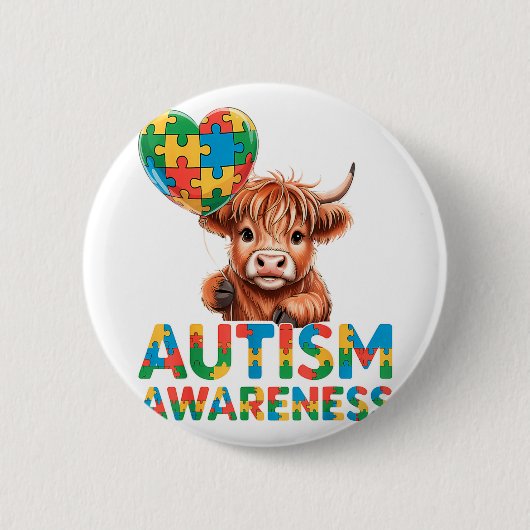 Autisme bewustwording ronde button 5,7 cm (Voorkant)