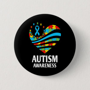 Autisme bewustwording Vrouwen Hartsteun Autistisch Ronde Button 5,7 Cm