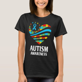 Autisme bewustwording Vrouwen Hartsteun Autistisch T-shirt