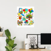 autisme bewustzijn 11-0 poster (Thuiskantoor)