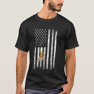 Autisme Bewustzijn 2 april Autisme Amerikaanse vla T-shirt