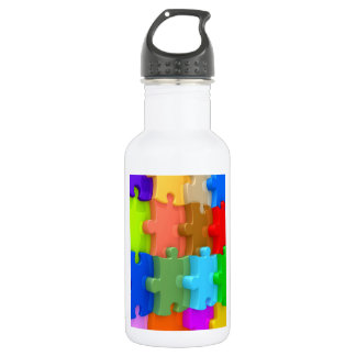 Autisme Bewustzijn 3D Multicolor Puzzel Waterfles