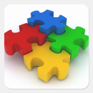 Autisme Bewustzijn 3D Puzzel Pieces Stickers