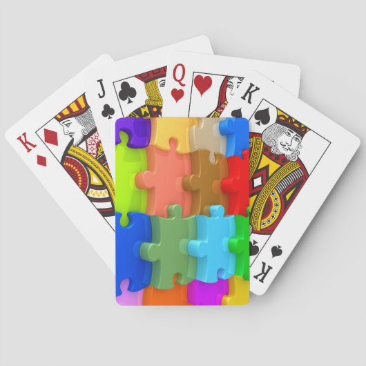 Autisme Bewustzijn 3D Puzzel Spreekt Speelkaarten (Achterkant)