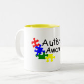 Autisme-bewustzijn (4 pagina's per week) tweekleurige koffiemok (Voorkant links)
