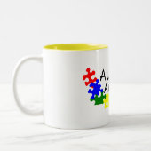 Autisme-bewustzijn (4 pagina's per week) tweekleurige koffiemok (Links)