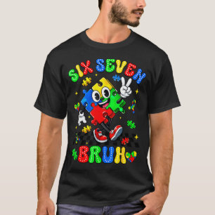 Autisme bewustzijn 67 zes zeven bruh puzzel jongen t-shirt