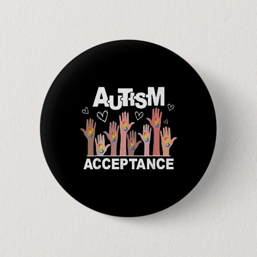 Autisme bewustzijn acceptatie Draag rood in plaats Ronde Button 5,7 Cm (Voorkant)