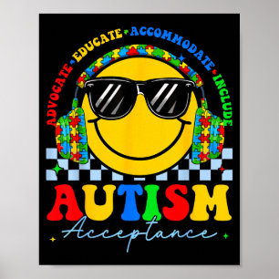 Autisme bewustzijn acceptatie glimlach gezicht ler poster