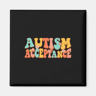 Autisme Bewustzijn Acceptatie Groovy Retro Special Magneet