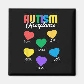 Autisme Bewustzijn Acceptatie Hart Mannen Vrouwen Magneet (Voorkant)