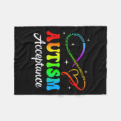 Autisme Bewustzijn Acceptatie Infinity Symbool Man Fleece Deken (Voorkant (Horizontaal))