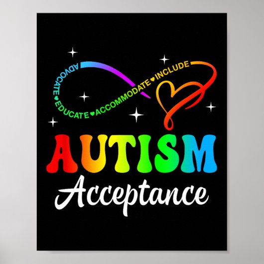 Autisme Bewustzijn Acceptatie Infinity Symbool Man Poster (Voorkant)
