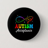Autisme Bewustzijn Acceptatie Infinity Symbool Man Ronde Button 5,7 Cm (Voorkant)
