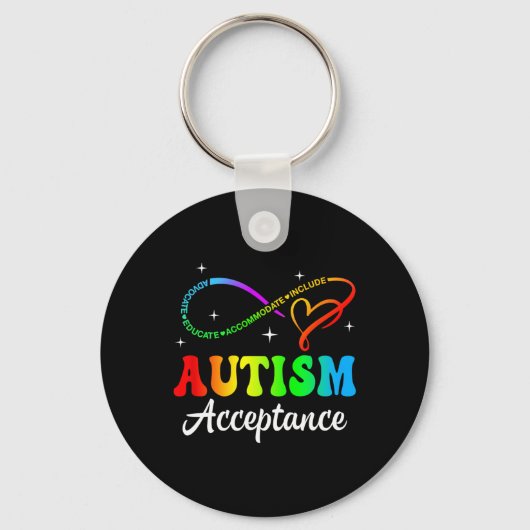 Autisme Bewustzijn Acceptatie Infinity Symbool Man Sleutelhanger (Voorkant)