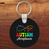 Autisme Bewustzijn Acceptatie Infinity Symbool Man Sleutelhanger (Voorkant)