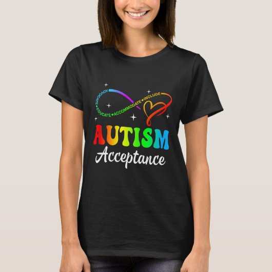 Autisme Bewustzijn Acceptatie Infinity Symbool Man T-shirt (Voorkant)