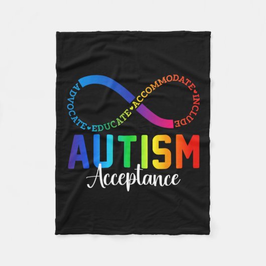 Autisme bewustzijn acceptatie oneindig symbool ADV Fleece Deken (Voorkant)