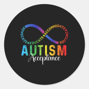 Autisme bewustzijn acceptatie oneindig symbool ADV Ronde Sticker
