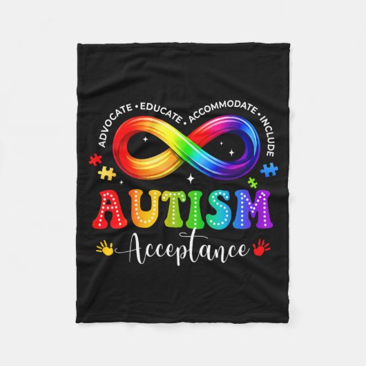 Autisme bewustzijn acceptatie oneindigheidssymbool fleece deken (Voorkant)