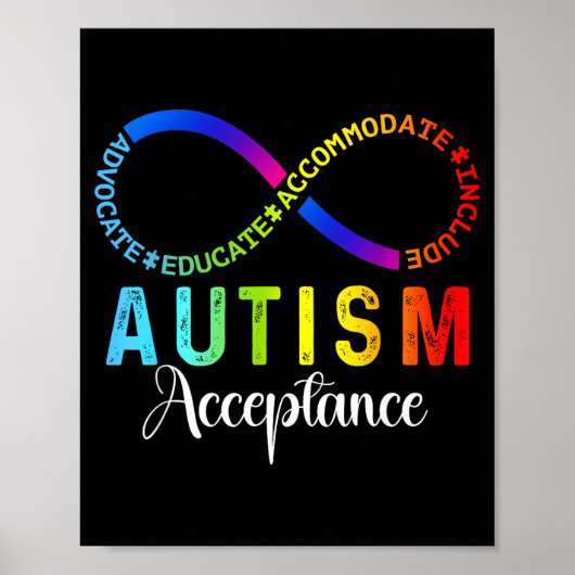 Autisme bewustzijn acceptatie oneindigheidssymbool poster (Voorkant)