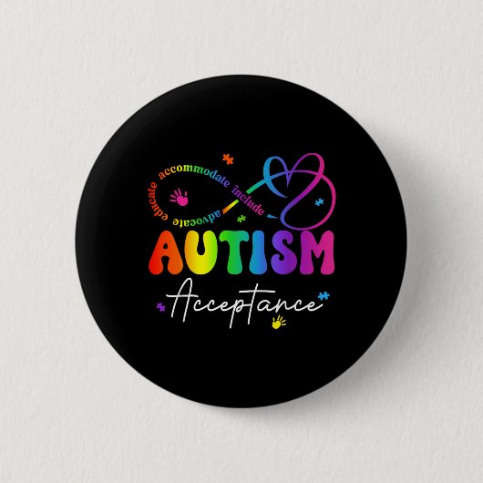 Autisme Bewustzijn Acceptatie Oneindigheidssymbool Ronde Button 5,7 Cm (Voorkant)