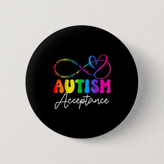 Autisme Bewustzijn Acceptatie Oneindigheidssymbool Ronde Button 5,7 Cm (Voorkant)