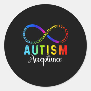 Autisme bewustzijn acceptatie oneindigheidssymbool ronde sticker