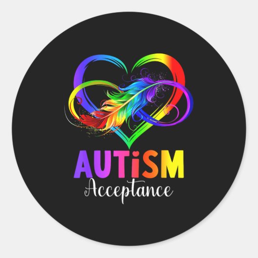 Autisme bewustzijn acceptatie oneindigheidssymbool ronde sticker (Voorkant)