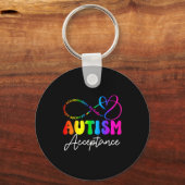 Autisme Bewustzijn Acceptatie Oneindigheidssymbool Sleutelhanger (Voorkant)