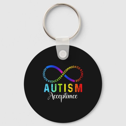 Autisme bewustzijn acceptatie oneindigheidssymbool sleutelhanger (Voorkant)