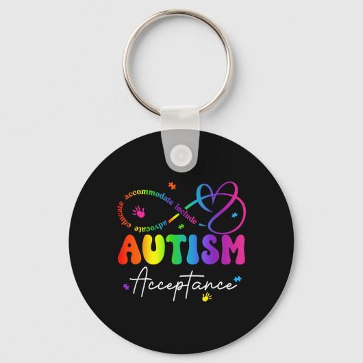 Autisme Bewustzijn Acceptatie Oneindigheidssymbool Sleutelhanger (Voorkant)