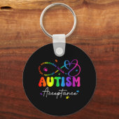 Autisme Bewustzijn Acceptatie Oneindigheidssymbool Sleutelhanger (Voorkant)