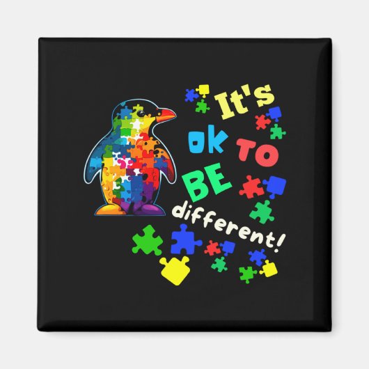 Autisme Bewustzijn Acceptatie Pinguïn Het Is Oké O Magneet (Voorkant)