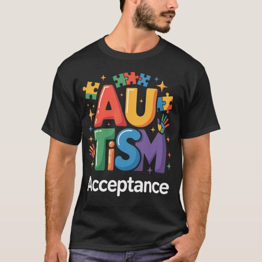 Autisme Bewustzijn Acceptatie Puzzels T-shirt (Voorkant)