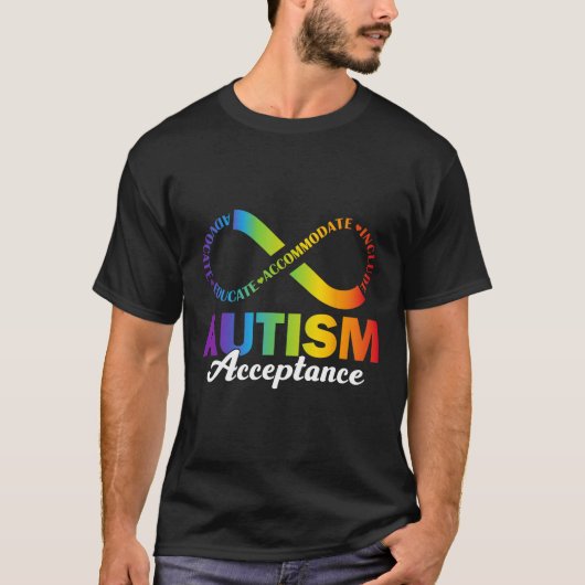 Autisme Bewustzijn Acceptatie T-shirt Oneindigheid (Voorkant)