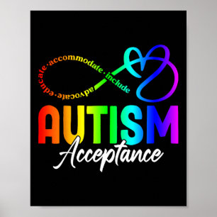 Autisme Bewustzijn Acceptatie T-shirt Oneindigheid Poster