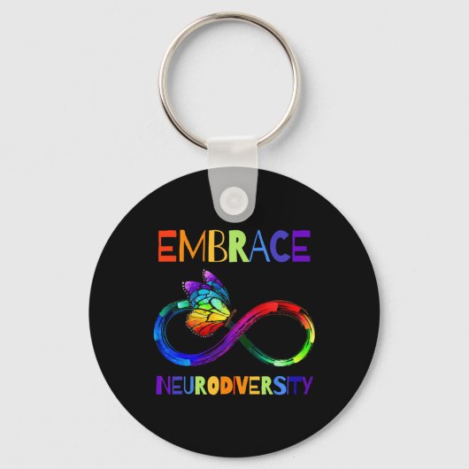 Autisme Bewustzijn Acceptatie T-shirt Oneindigheid Sleutelhanger (Voorkant)