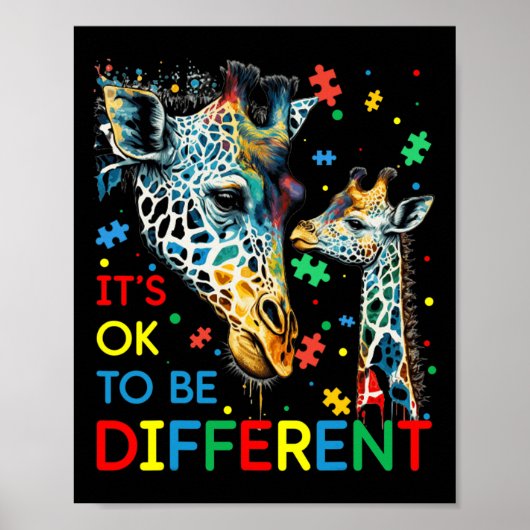 Autisme Bewustzijn Acceptatie Vrouw Kind Het Is Ok Poster (Voorkant)