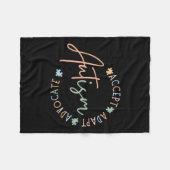 Autisme Bewustzijn Accepteer Adapt Advocate Autism Fleece Deken (Voorkant (Horizontaal))