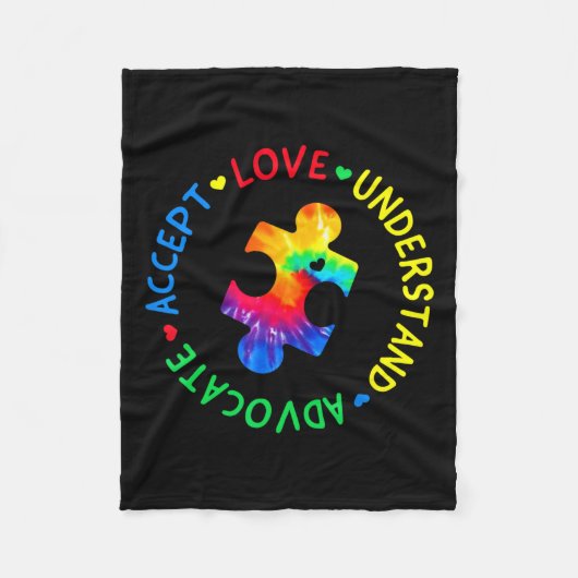 Autisme Bewustzijn Accepteer Adapt Advocate Autism Fleece Deken (Voorkant)