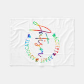 Autisme Bewustzijn Accepteer Adapt Advocate Autism Fleece Deken (Voorkant (Horizontaal))