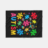 Autisme Bewustzijn Accepteer Adapt Advocate Autism Fleece Deken (Voorkant (Horizontaal))