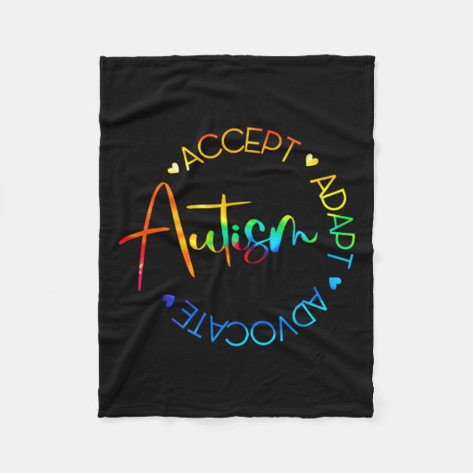 Autisme Bewustzijn Accepteer Adapt Advocate Autism Fleece Deken (Voorkant)