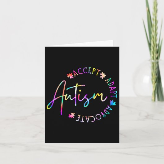 Autisme Bewustzijn Accepteer Adapt Advocate Autism Kaart (Voorkant)