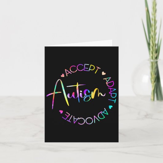 Autisme Bewustzijn Accepteer Adapt Advocate Autism Kaart (Voorkant)
